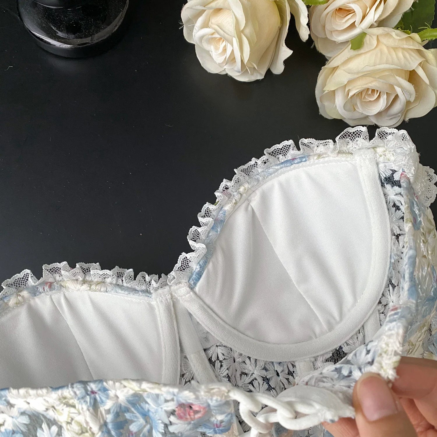 SINGREINY INS Strapless 3D Floral Camisole 2025 Summer Corset Slim Backless Tank Top Sheer Lace Up Holiday Sexy Embroidery Top