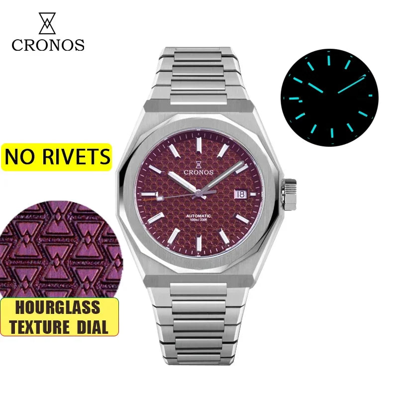 2025 Cronos L6028 New Dial Limited 39mm PT5000 See-through Caseback Men Automatic Wristwatches 10ATM Lumious V3 Watches for Men