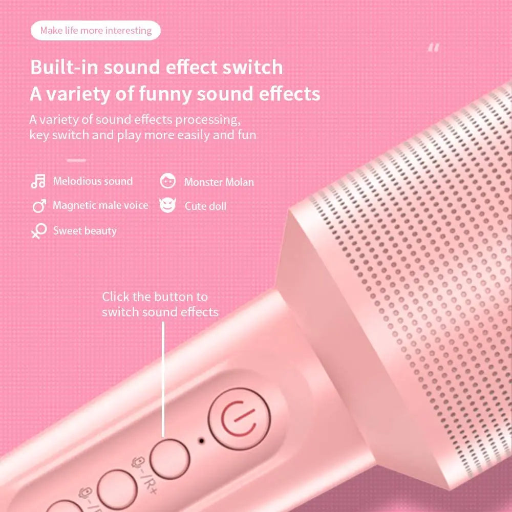 Karaoke Microphone Bluetooth Wireless Portable Home Singing Machine with Duet Sing/Record/Play/Reverb for Adult/Kid Gift