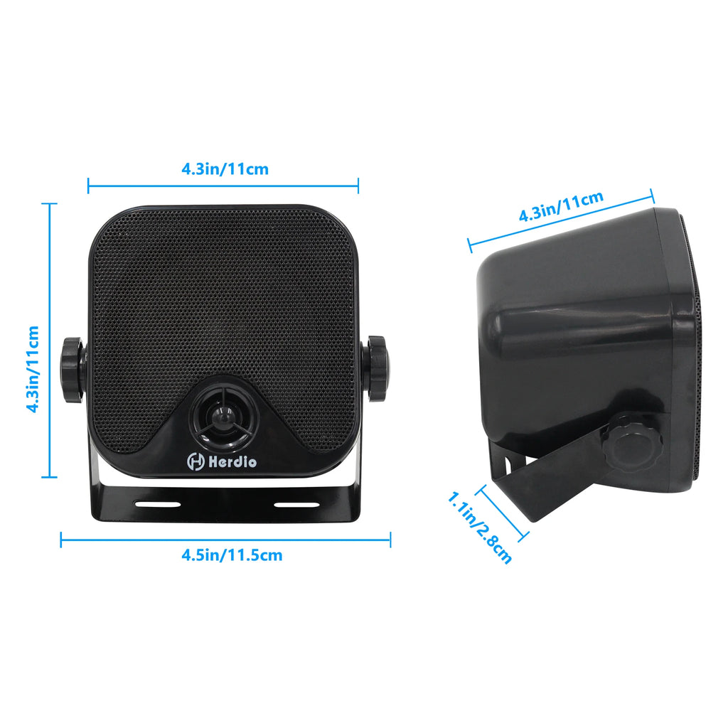 Herdio Waterproof Marine Speakers 100W 4 Inch Motorcycle Audio Speaker Heavy Duty Music Sound System For outdoor ATV UTV