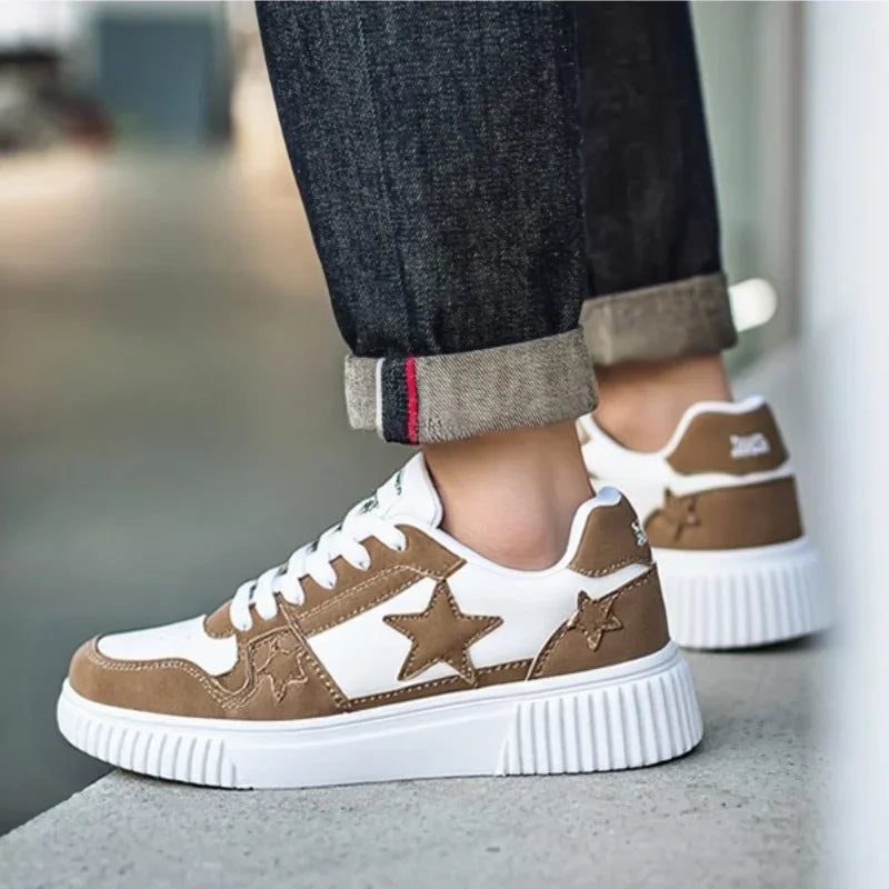 YRZL White Sneakers for Men Women PU Leather Comfortable Walking Shoes Lightweight Waterproof Skateboard Shoes Men