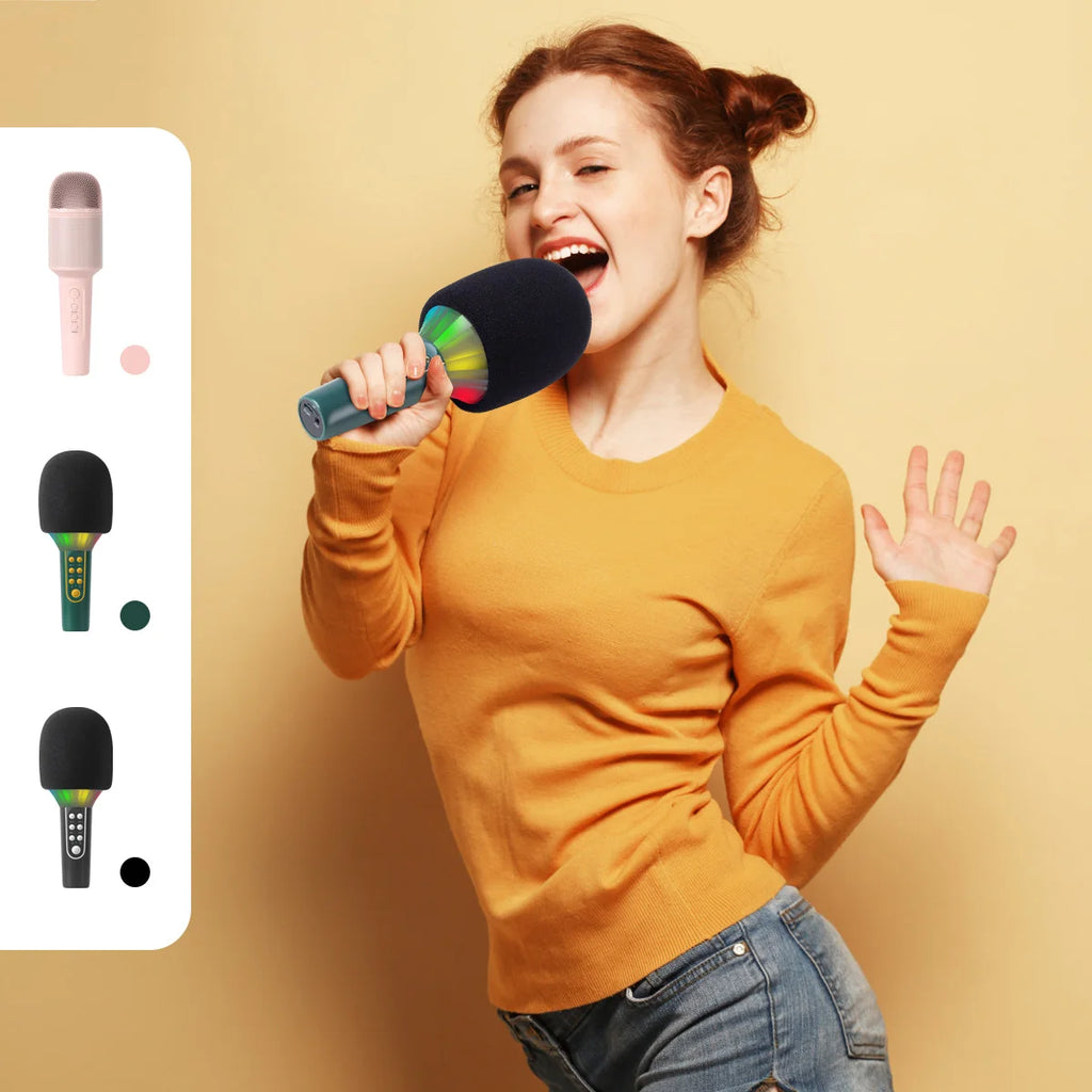 Karaoke Microphone Bluetooth Wireless Portable Home Singing Machine with Duet Sing/Record/Play/Reverb for Adult/Kid Gift