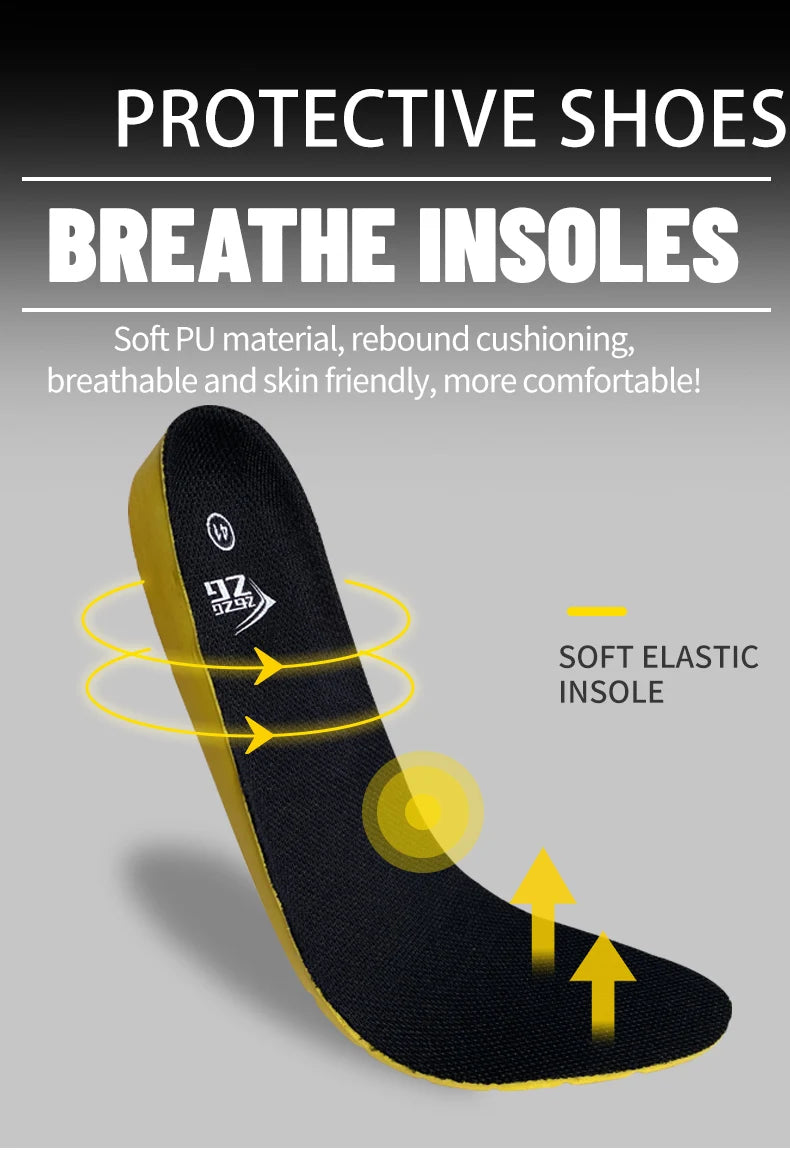 Genuine Leather Men's Boots Safety Shoes Indestructible Work Boots Steel Toe Shoes Puncture-Proof security Protective Shoes Male