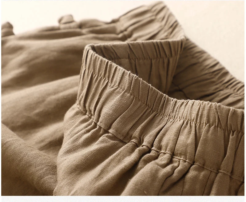 Japan Style Cotton Harem Pants Female Retro Buttons Casual Loose Ankle-Length Trousers for Women Pantalones Mujer