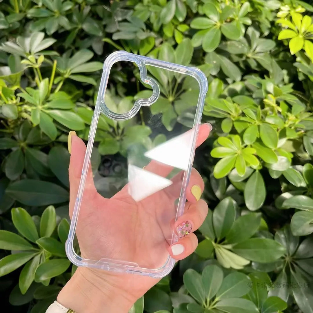 Transparent thicken corner shockproof phone case for iPhone 16 15 14 13 12 11 Pro Max full cover protection armor hard cover