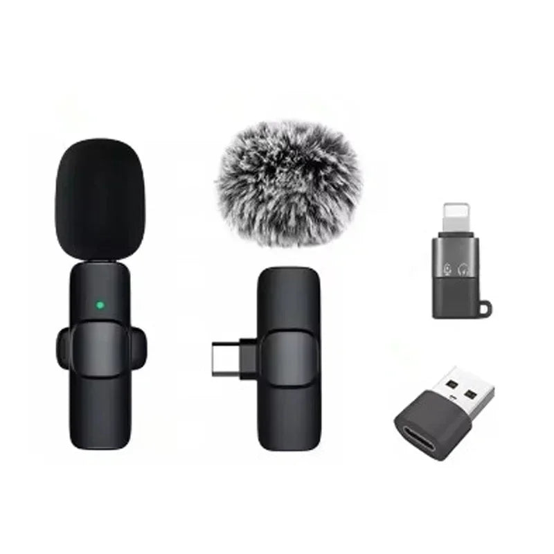 Lavalier Microphone Audio Video Recording Mini Replaceable Windproof Fleece Microphone for vlog YouTube Shooting Wireless Mic