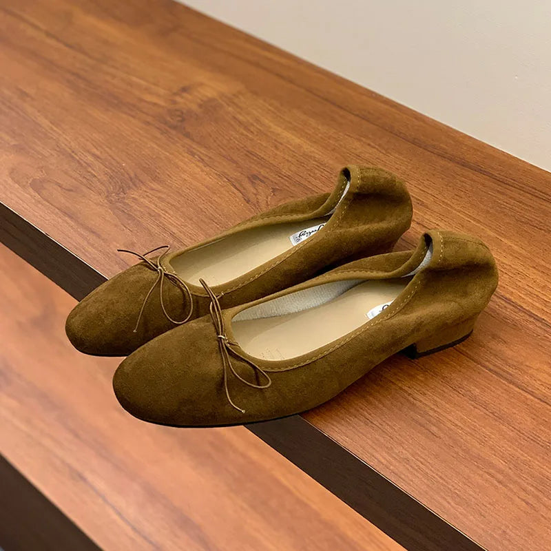 2025 New Female Shallow Women Ballet Flats Dance Shoes With Low Heel Footwear Fashion Round Toe Ladies Flats Slip On Shoes