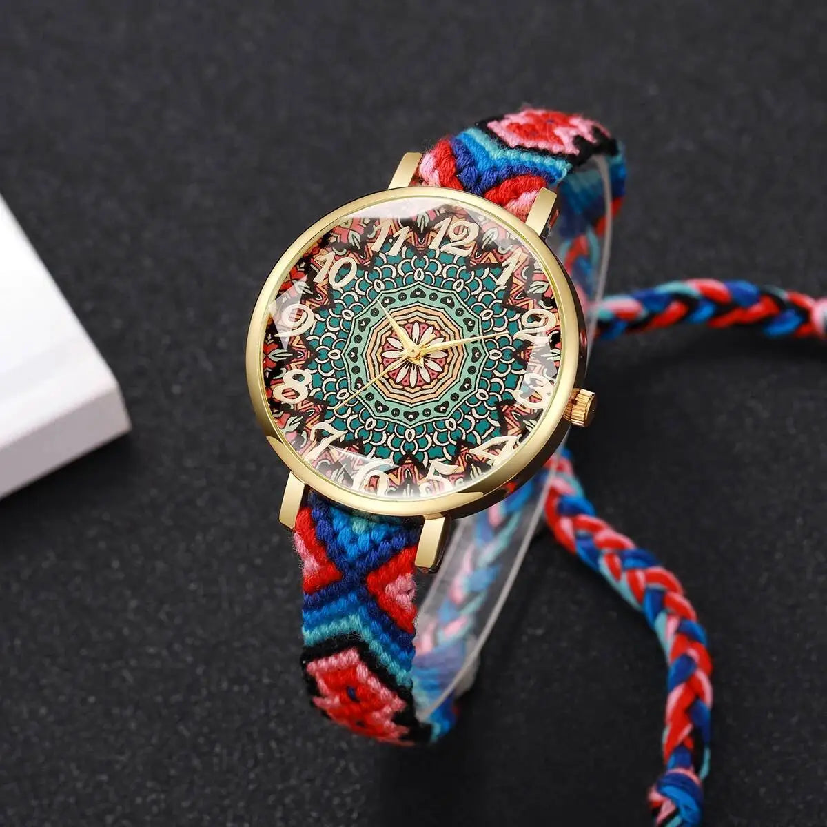 1/6/7PCS Fashion Women Watches Vintage Woven Strap Ladies Quartz Wristwatches Reloj Mujer（Without Box）