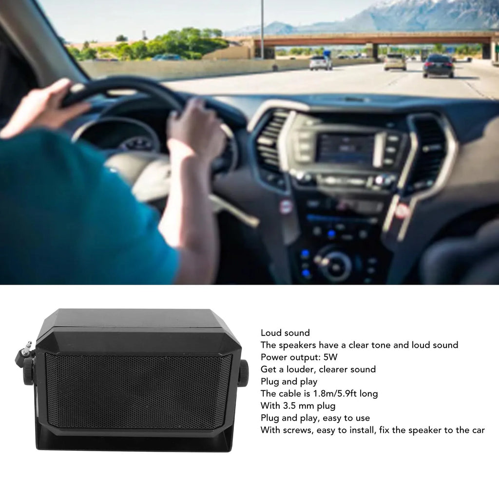 CB Radio Speaker Plug and Play 5W 3.5mm Plug Rectangular CB External Speaker Professional for Mobile Transceiver for CB Radio