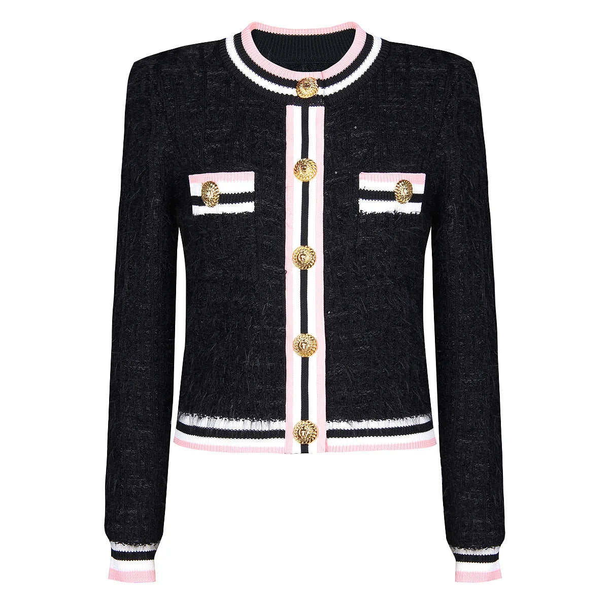 ZJYT Autumn Designer Single Breasted Cardigan Sweaters for Women Knitting Tops Short Sleeve Knitwears Jersey Mujer Blue 2024 New