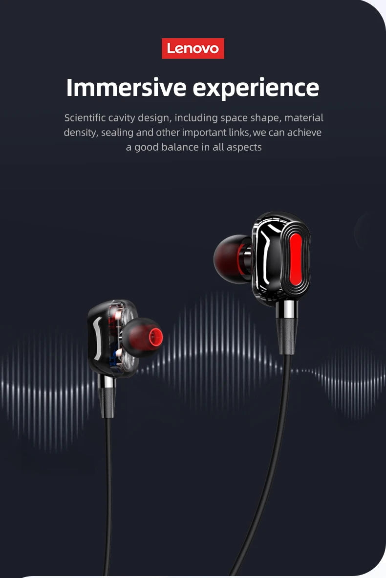 Lenovo Original HE05 Pro TWS Wireless Earphone Bluetooth 5.0 Waterproof Microphone Sports Noise Reduction Neckband Headphones