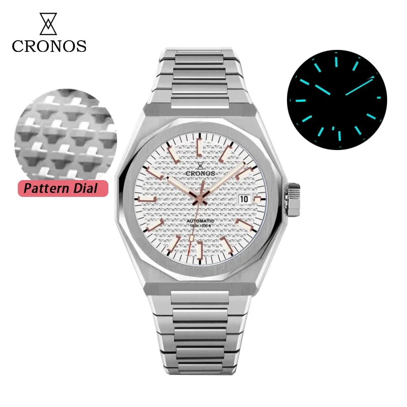 2025 Cronos L6028 New Dial Limited 39mm PT5000 See-through Caseback Men Automatic Wristwatches 10ATM Lumious V3 Watches for Men