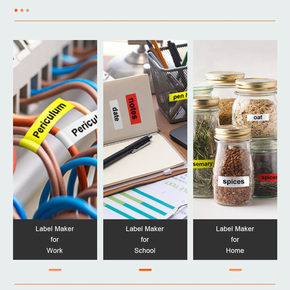 PS100E Auto Cutting Label Printer with 10PK Heat Shrink Tube Tape 11.8mm for HSe231 Portable Industrial Label Maker Machine