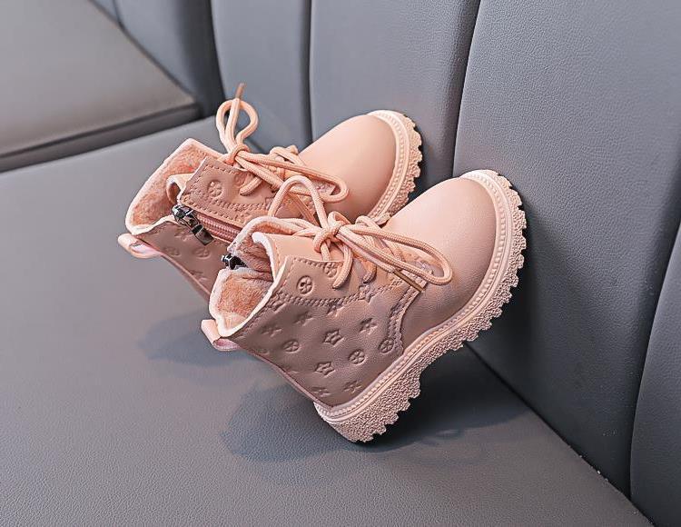 Bota Kid Boots Kid Fashion Boots Autumn Winter Boys British Plush Short Boot Girl Ankle Boots French Boy/ Girls Boots Kid Shoes