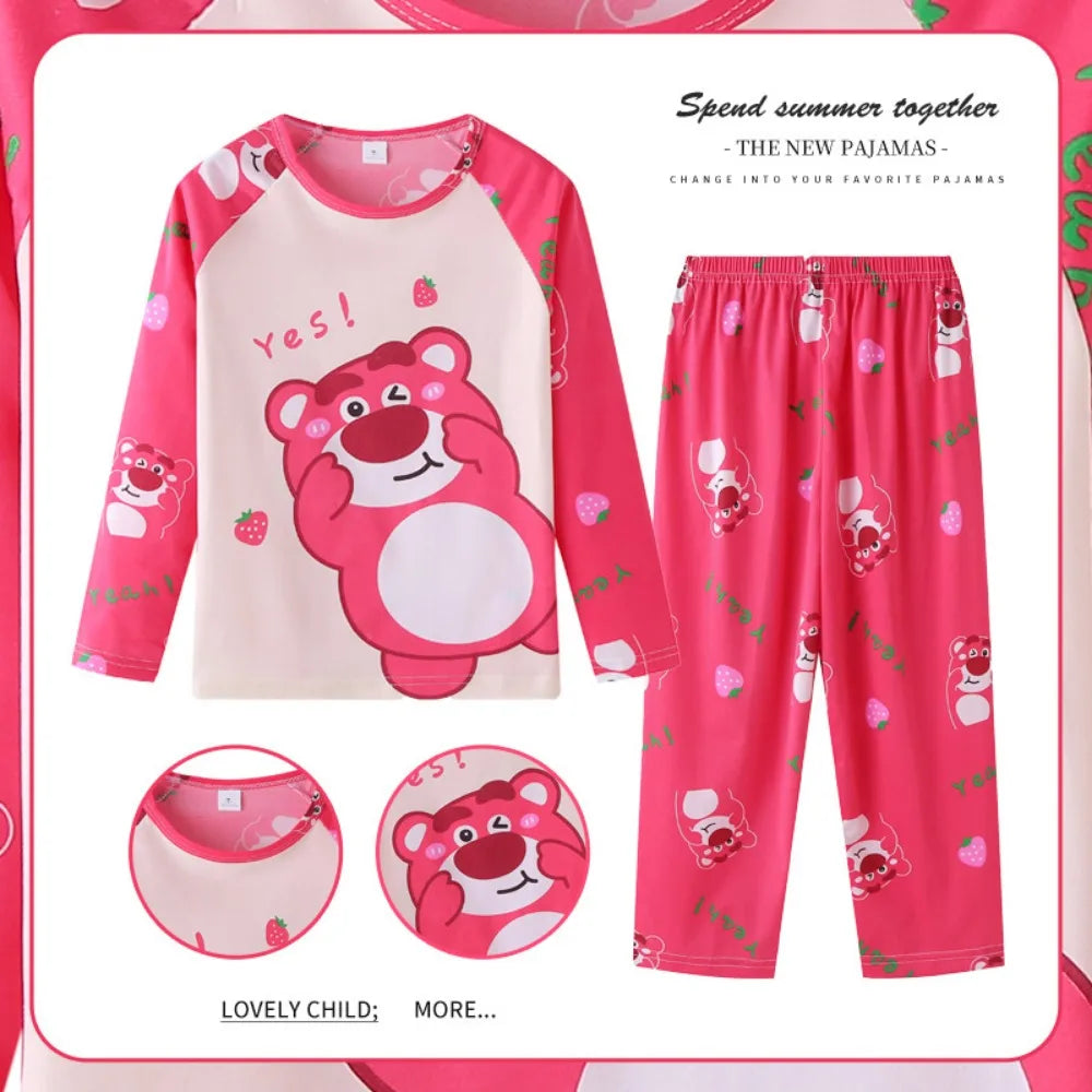 Disney Stitch Children Pajama Sets Suitable Comfortable Soft Print Kids Night Clothe Set Colorful Causal Homewear Autumn Winter