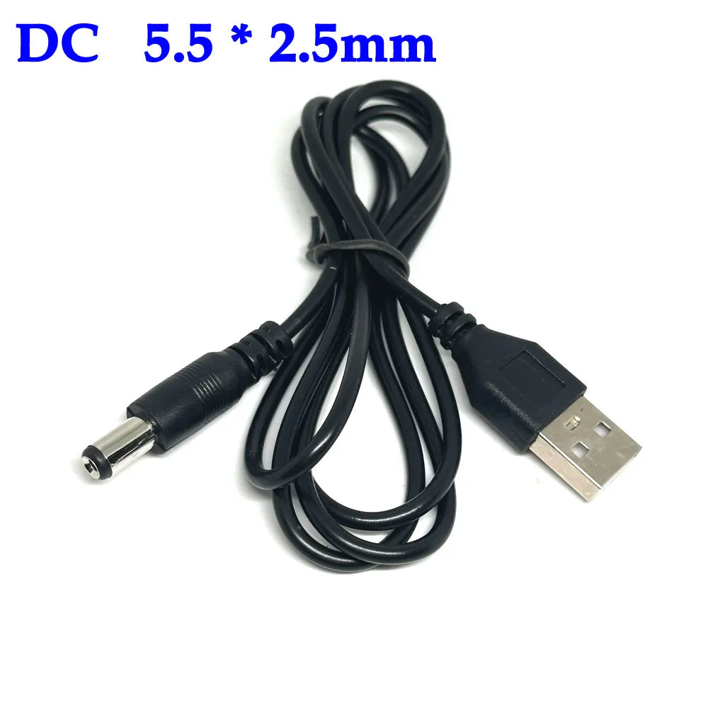 USB to DC5.5 DC Charging Electronic Data Line Electronic accessories USB to DC 5.5*2.1 / 5.5*2.5mm Copper Core Power Cord Cable