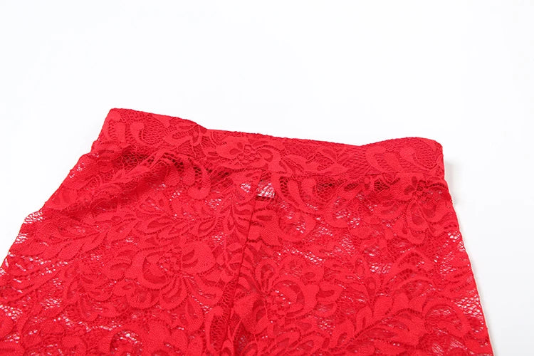 Weird Puss Jacquard Sexy Women 2 Piece Set Coquette Full Sleeve Ruffles Crop Tops+Bike Shorts Matching Clubwear Summer Outfits