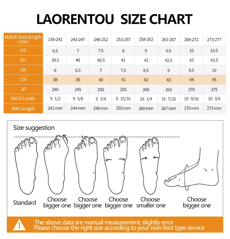 LAORENTOU cowhide breathable outdoor leisure beach shoes, anti slip thick sole leather sandals for external wear