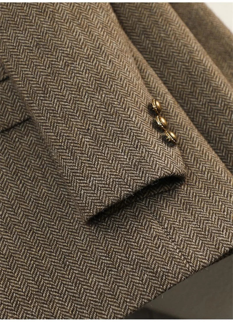 High-Quality Suit Jacket Women 2025 New Autumn Winter Word Pattern Blazer Coat Female Temperament Cool Design Unique Ladies Tops