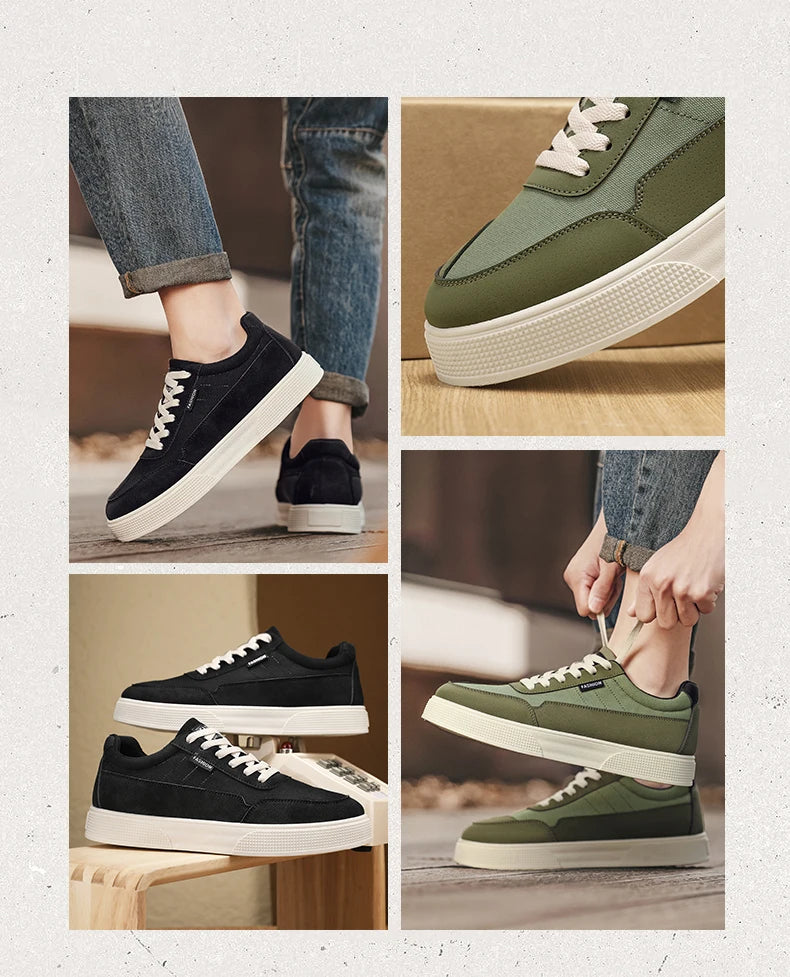 Men's plus size casual shoes summer new soft-sole non-slip outdoor thick-sole walking shoes fashion sports board shoes flat shoe