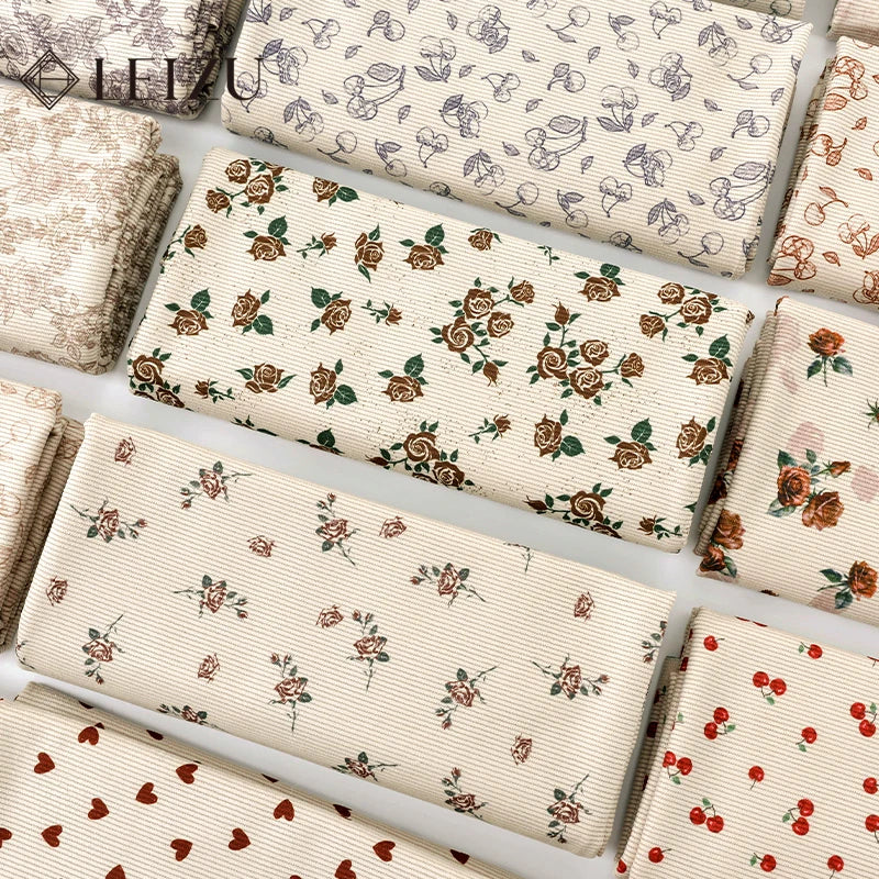 0.5/1/2Yard Ribbed Corduroy Fabric Vintage Style Colour Print Spring Autumn DIY Sewing Fabric Making Pants Jacket Clothing Cloth