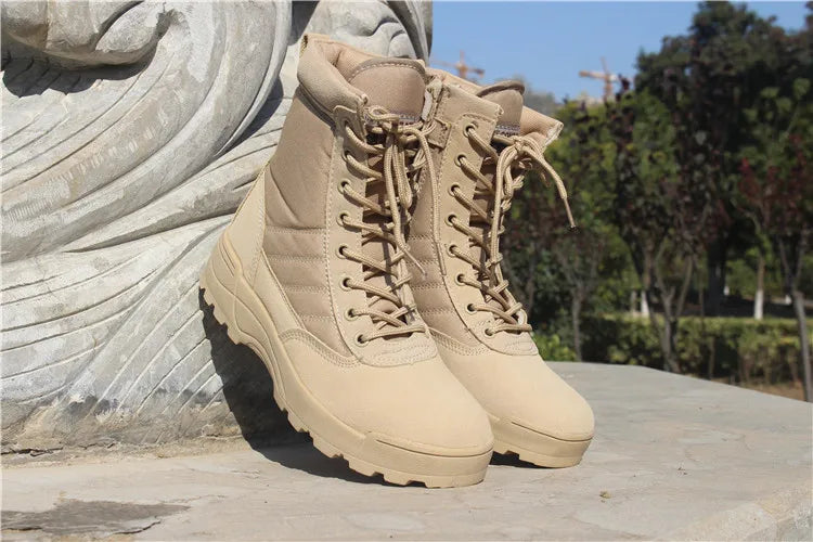 Wear resistant tactical boots for both men and women waterproof security shoes outdoor hiking boot high top desert boots for men