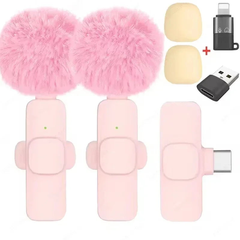 Lavalier Microphone Audio Video Recording Mini Replaceable Windproof Fleece Microphone for vlog YouTube Shooting Wireless Mic