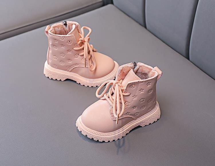 Bota Kid Boots Kid Fashion Boots Autumn Winter Boys British Plush Short Boot Girl Ankle Boots French Boy/ Girls Boots Kid Shoes