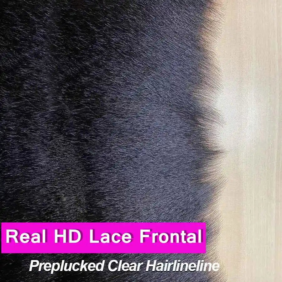 7x7 Kinky Straight Invisible 13x6 HD Lace Frontal Closure Only Melt Skins Pre plucked 5x5 6x6 HD Lace Closure Only Human Hair