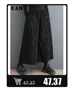 [EAM] High Elastic Waist Blue Back Plaid Denim Long A-line Half-body Skirt Women Fashion Tide New Spring Autumn 2025 1DH8117