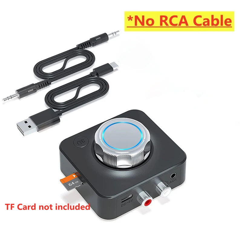 Bluetooth 5.0 Audio Receiver 3D Stereo Music Wireless Adapter TF Card RCA 3.5mm 3.5 AUX Jack For Car Speaker Amplifier Headphone