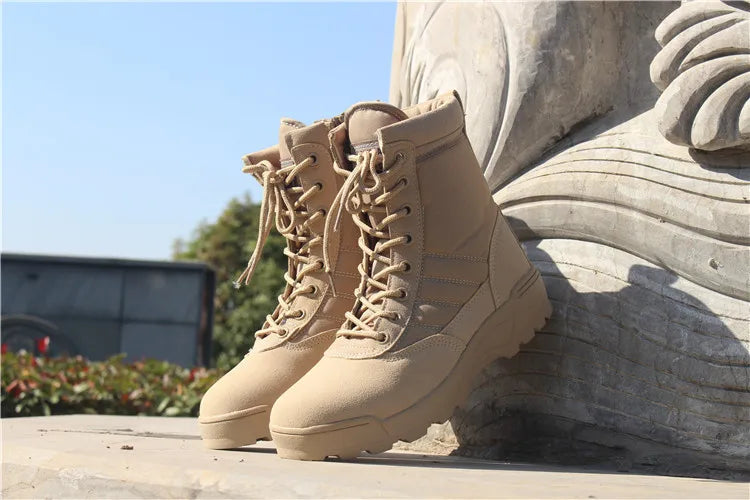 Wear resistant tactical boots for both men and women waterproof security shoes outdoor hiking boot high top desert boots for men