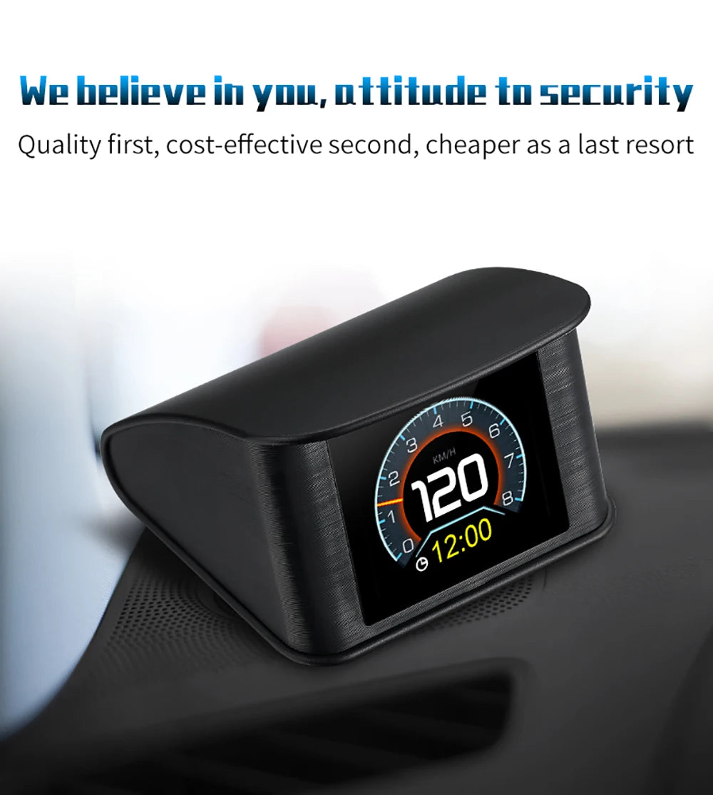 P10 Pro Head Up Display On-board Computer Car Digital OBD2 Mileage OBD Driving Computer Display Speedometer Temperature Gauge