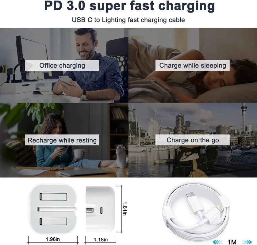 Super Fast Quick Charging 20W 35W UK GB AC Home Travel USB C Charger For IPhone 13 14 15 16 Samsung s24 S23 ultra Xiaomi