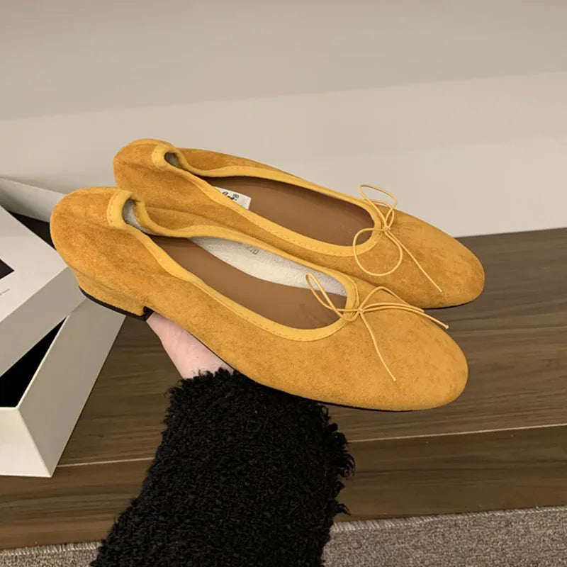 2025 New Female Shallow Women Ballet Flats Dance Shoes With Low Heel Footwear Fashion Round Toe Ladies Flats Slip On Shoes