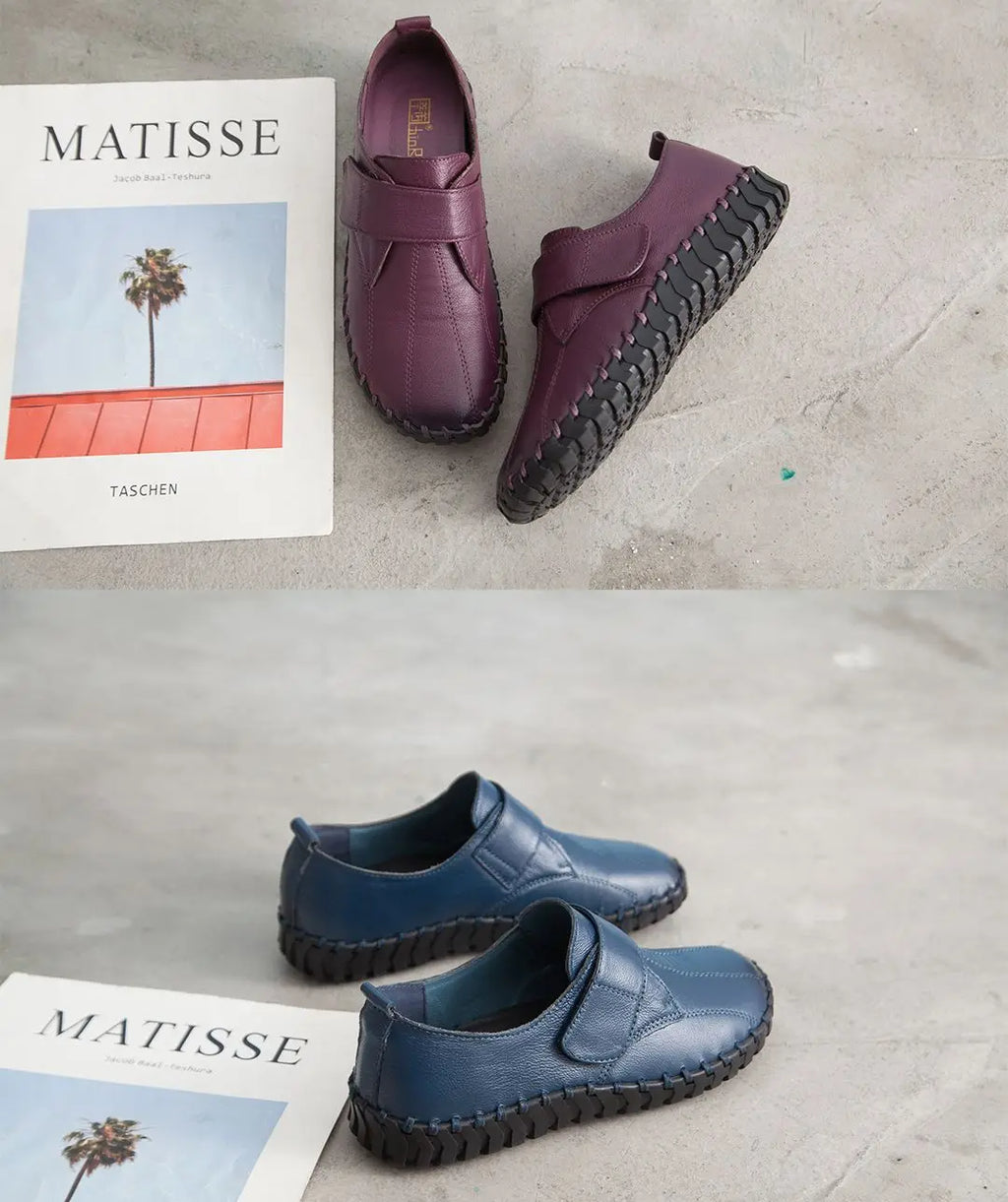 Ballet Flats Women Shoes Loafers Genuine Leather Woman Flats Slip On Women's Loafer Female Moccasins  Mom Work Shoes 35-42