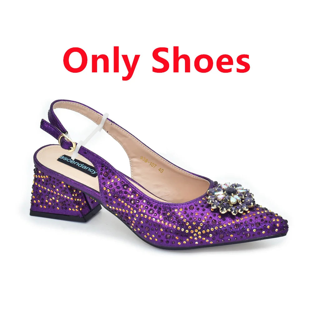 New Arrival Women Shoes and Bag Set African Ladies Pumps Match with Handbag Sandals Clutch Fashion Escarpins Femmes Sandales