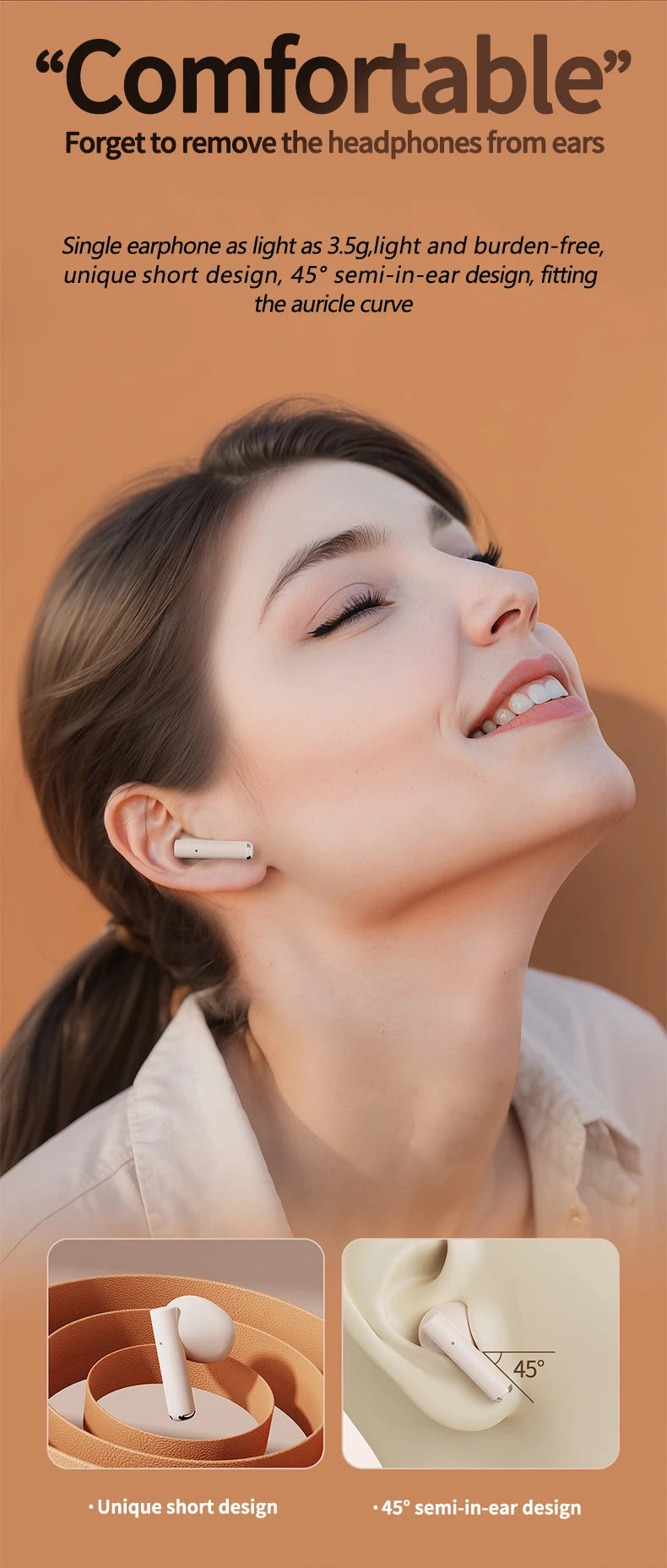 2025 New TWS Wireless Earphones with 5.4 Bluetooth 36 Hours Play Back Sport Earbuds with LED Display Headphones and Built-in Mic