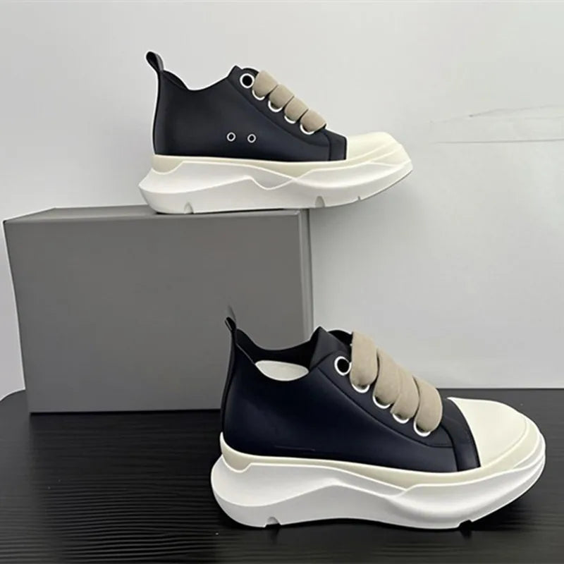Men Shoes Women Casual Canvas Low Thick Shoelaces Platform Increase Sneakers Board Shoes Vintage Original Luxury Owen 1 sold
