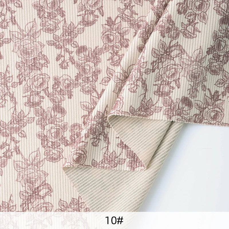 0.5/1/2Yard Ribbed Corduroy Fabric Vintage Style Colour Print Spring Autumn DIY Sewing Fabric Making Pants Jacket Clothing Cloth