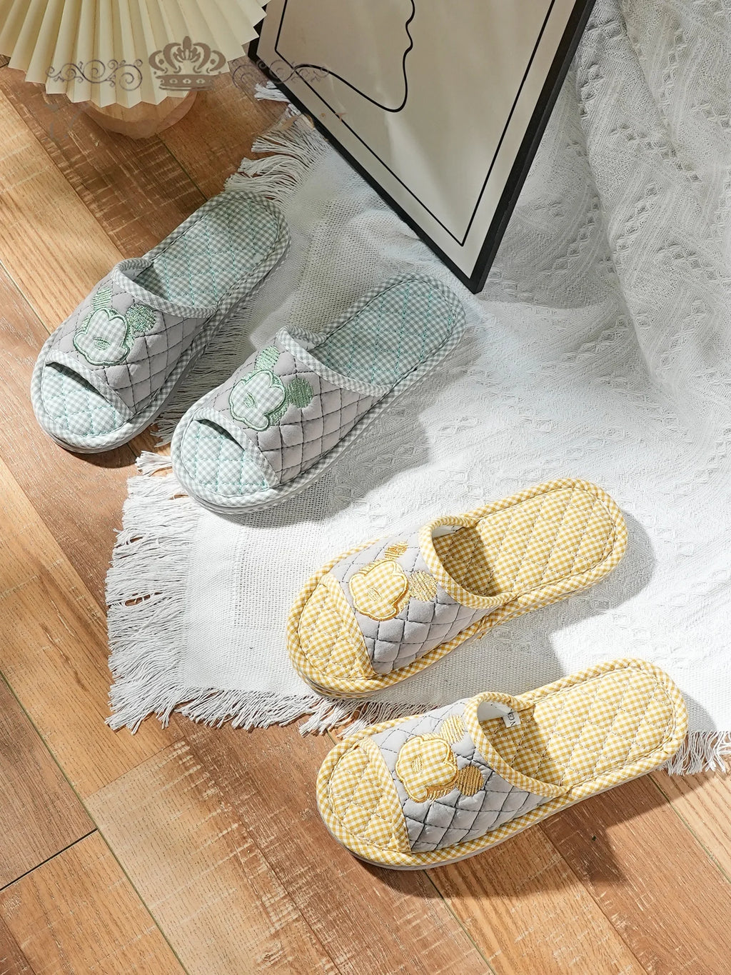 New Pure Cotton Thiened Tee-Layer Simple ex Soft Bot Noise Reduction Indoor Home Floor Slippers Couple Home oes