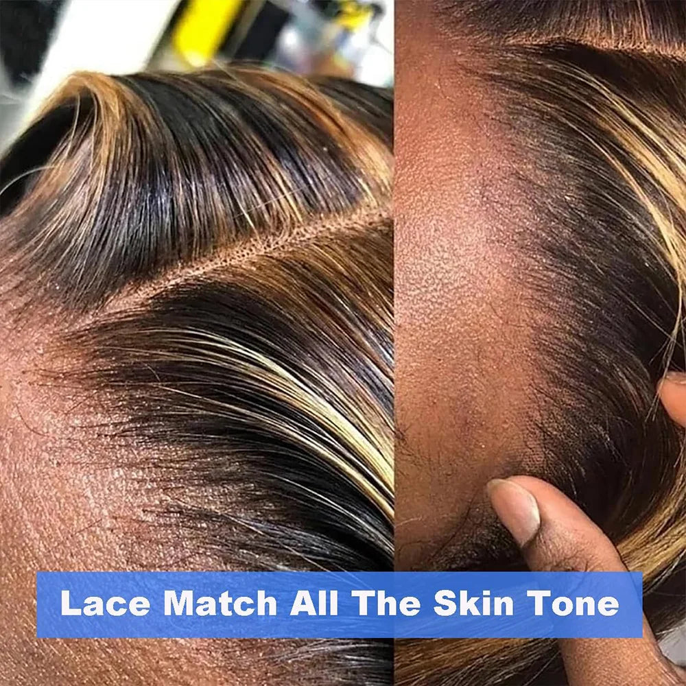 P4/27 Body Wave Wigs Human Hair 36 Inch Highlight 200 Density HD Transparent Frontal Lace Wigs Human Hair For Black Women