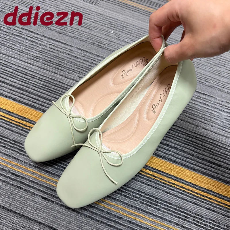 Luxury Butterfly-Knot Footwear Flats With Shoes For Women Female Soft Fashion Shallow Ladies Ballet Flats Slip On Shoes