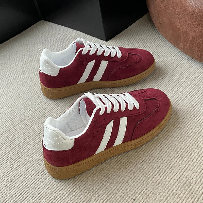 2025 Autumn New  Fashionable Comfortable Casual Sneakers Retro Thick-soled Sneakers Women's College Style Board Shoes Big Size