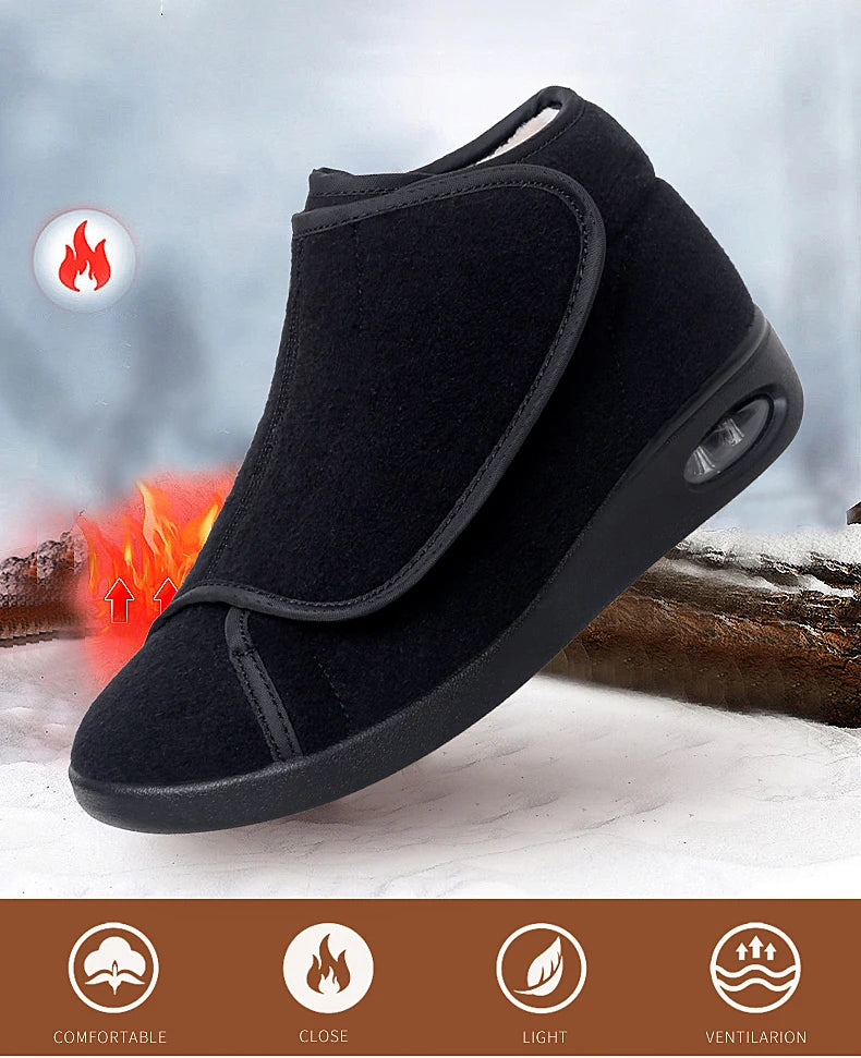 Women Warm Boots Winter Velvet Orthopedics Wide Feet Swollen Shoes Women Eversion Adjusting Soft Comfortable Diabetic Shoes