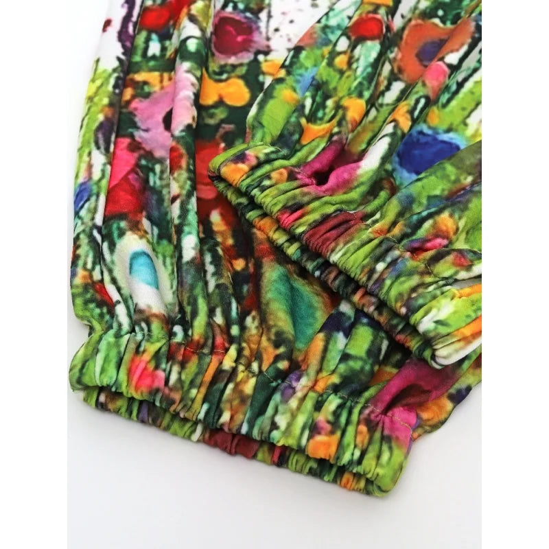 2025 New Spring And Summer Halter Jumpsuit Women's Fun Cat Print Pullover Halter Pants Casual Loose High Waist Jumpsuit