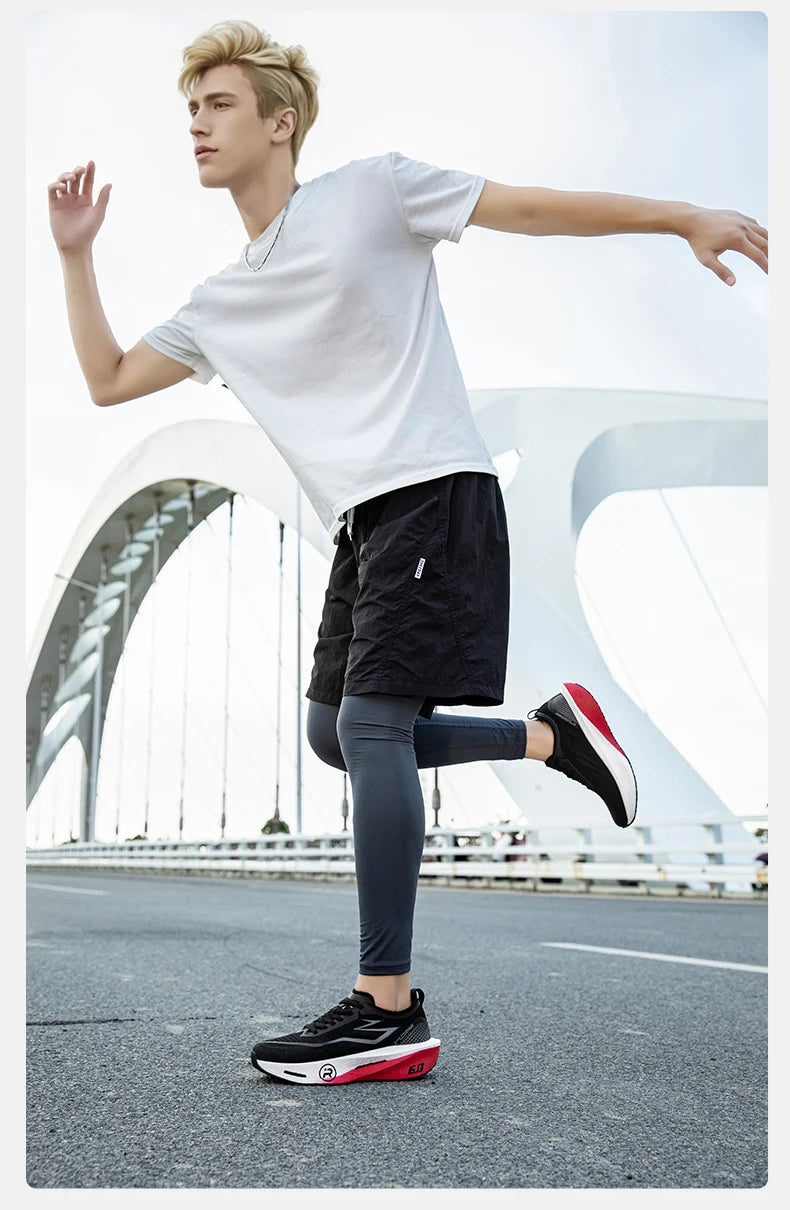 Men's Sports Shoes Cushioning Non-Slip Flat Wear Resistant Sneakers Mesh Breathable Platform Soft Running Shoes for Man