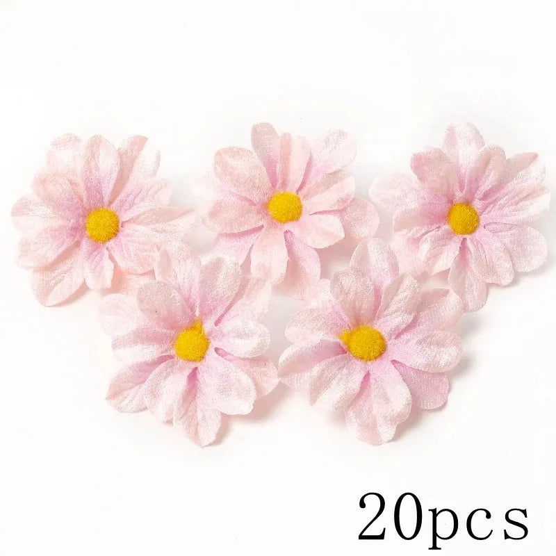 Pink Artificial Flowers Head For Wedding Home Room Decor DIY Fake Flowers For Decoration Birthday Party Craft Wreath Decoration