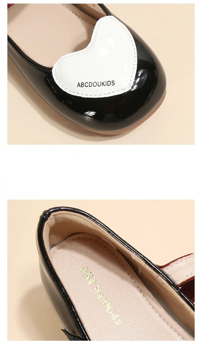 2023 Autumn Girl Leather Shoes New Elegant Party Children Princess Shoes Light Shallow Comfy Kids Flats Shoes Fashion Versatile