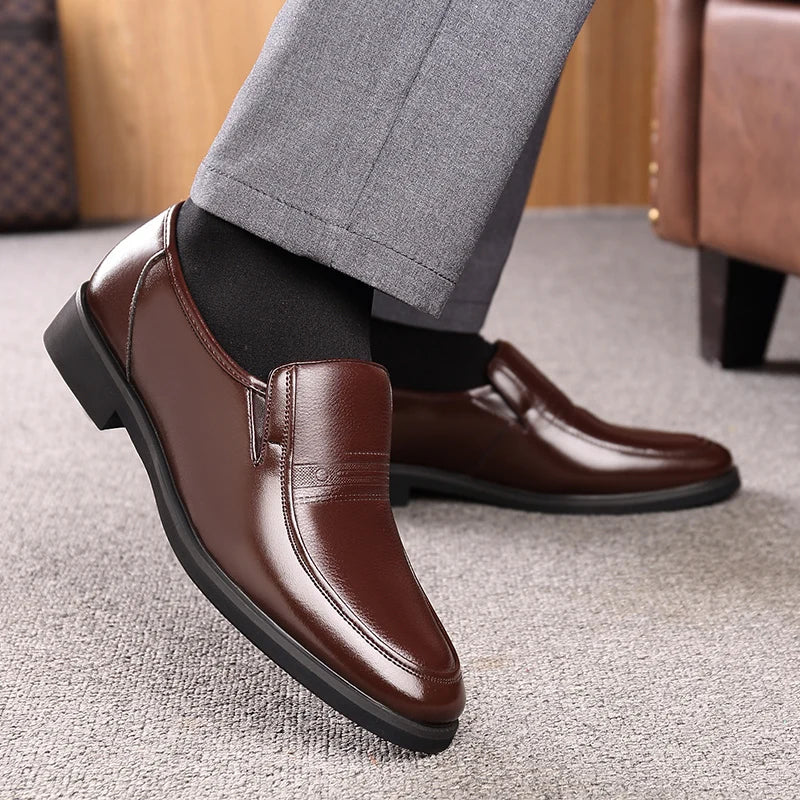 Mens 6CM Height Increase Dress Shoes Fashion Pointed Toe Business Casual Elevator Shoes Leather Oxfords Shoes Zapatos De Hombre